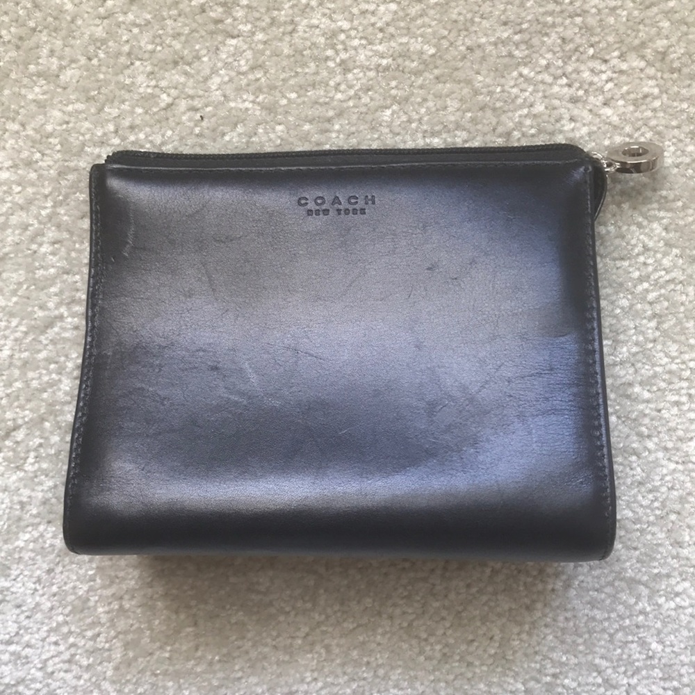 Small Coach leather makeup or accessory bag